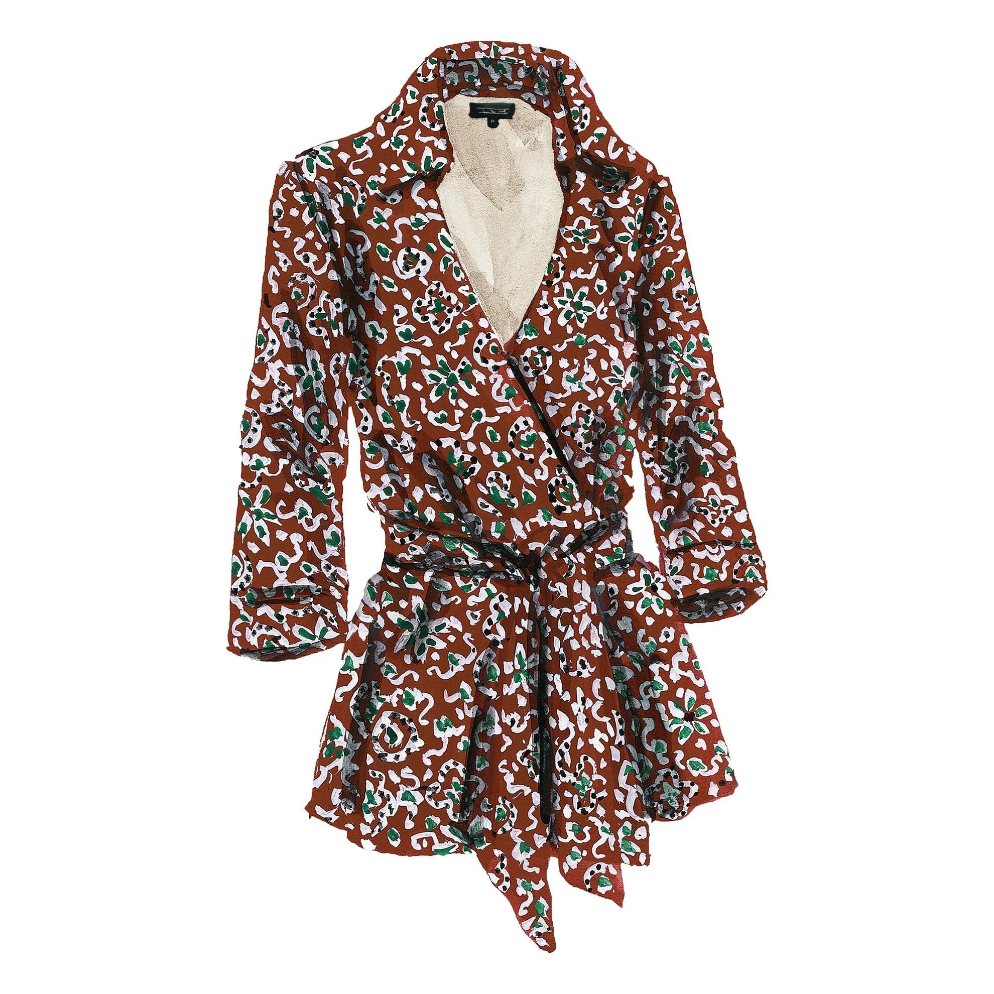 Chloe's Marvelous Printed Wrap Blouse - Image 4