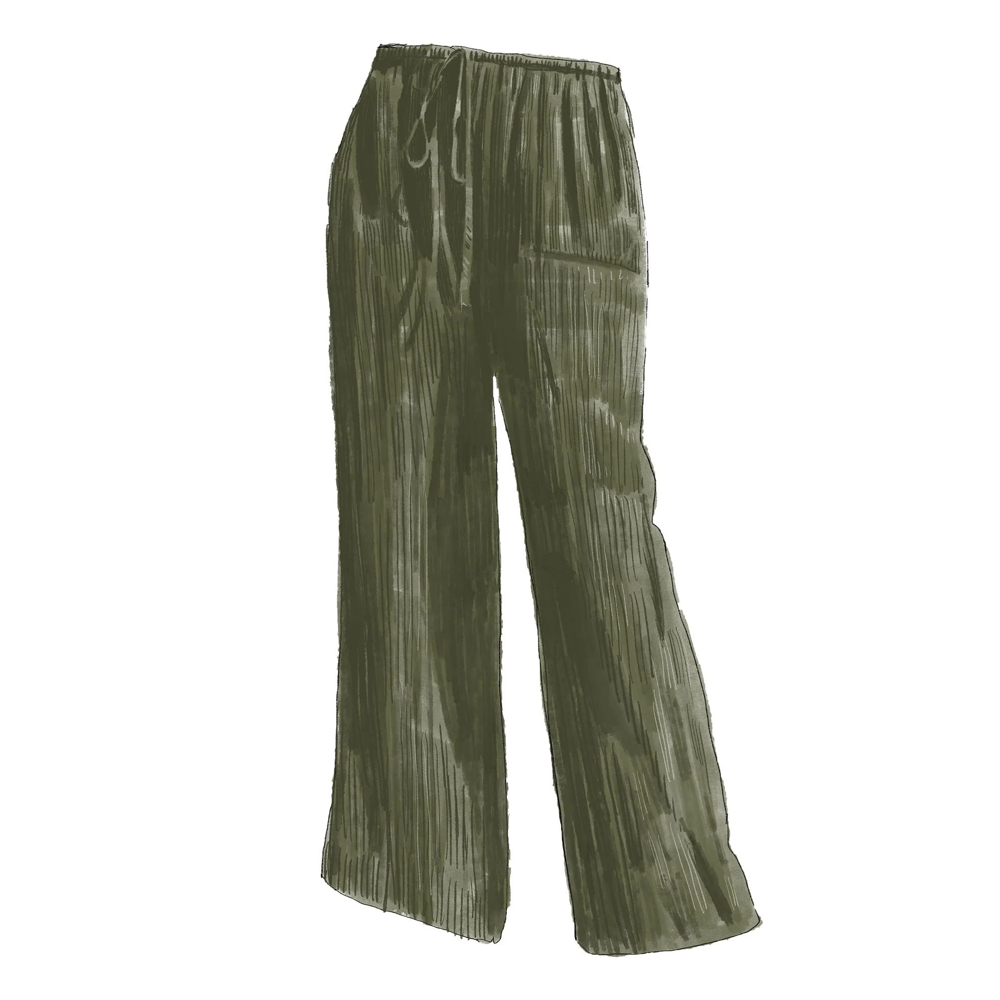 Drawcord Crinkle Pants - Image 5