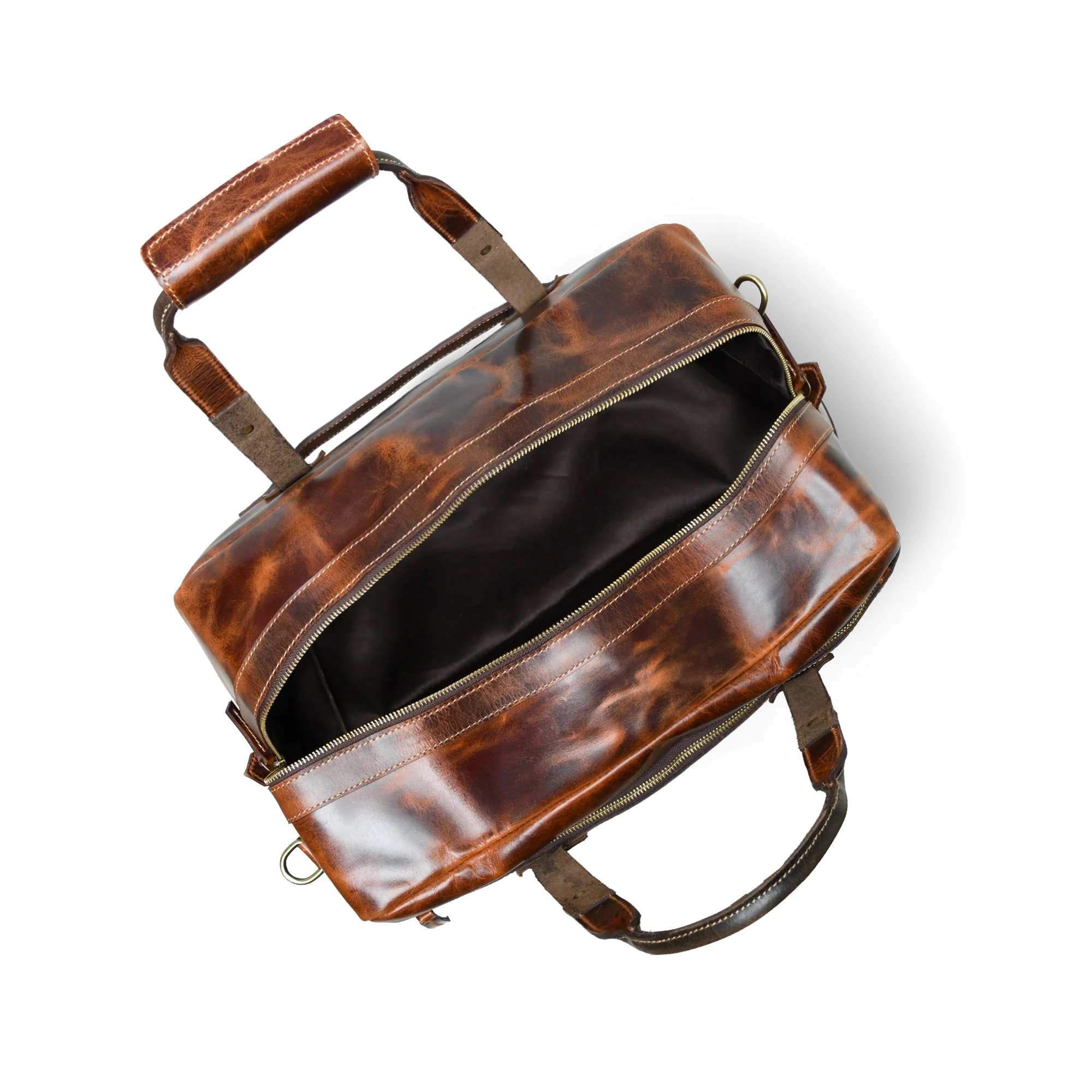 Espresso Elegance Carry on Duffle, Saddle Tan - Image 3