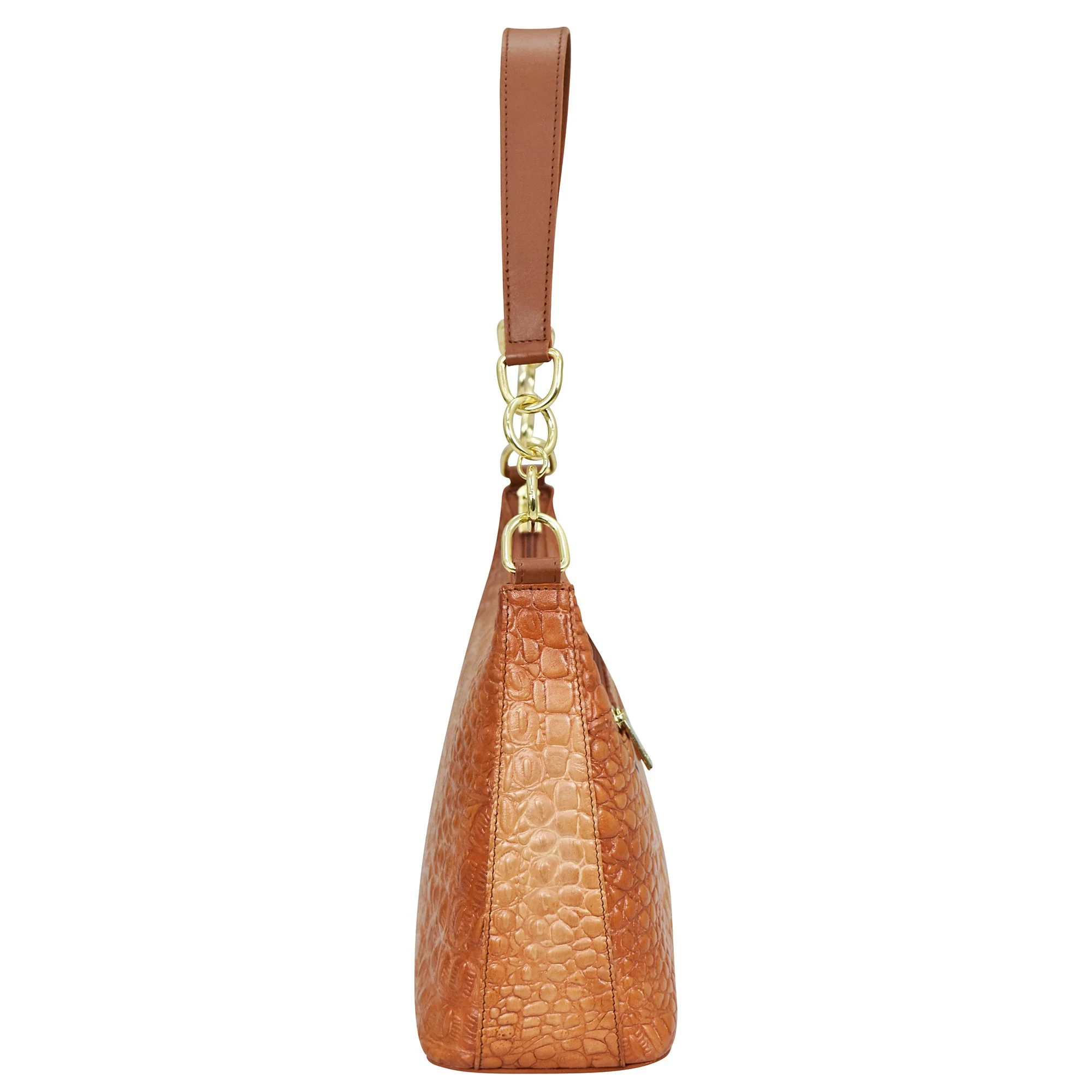 Hand Painted Croc Embossed Hobo with Chain Strap - Image 3