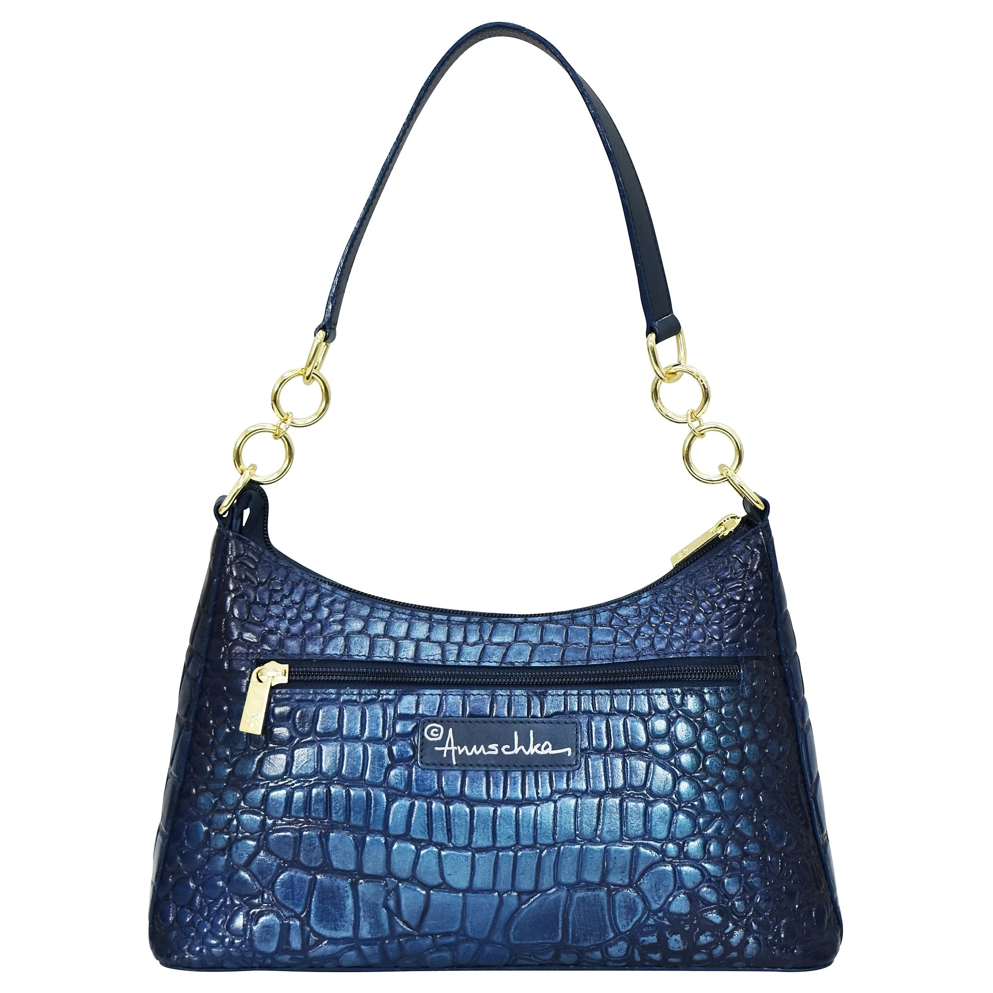 Hand Painted Croc Embossed Hobo with Chain Strap - Image 6