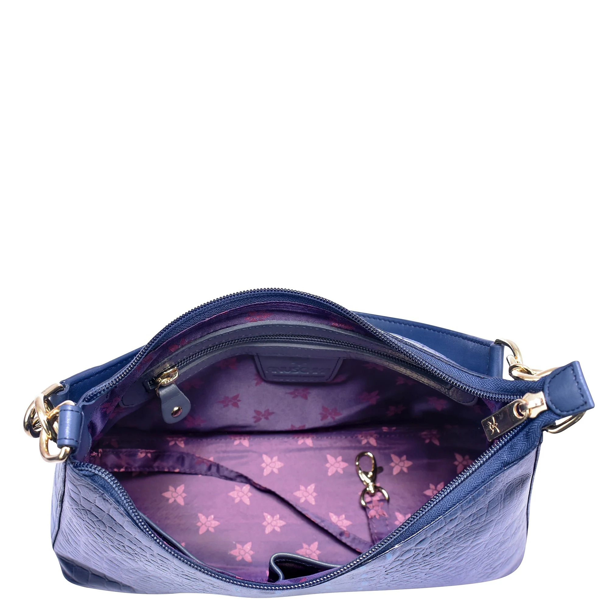 Hand Painted Croc Embossed Hobo with Chain Strap - Image 8