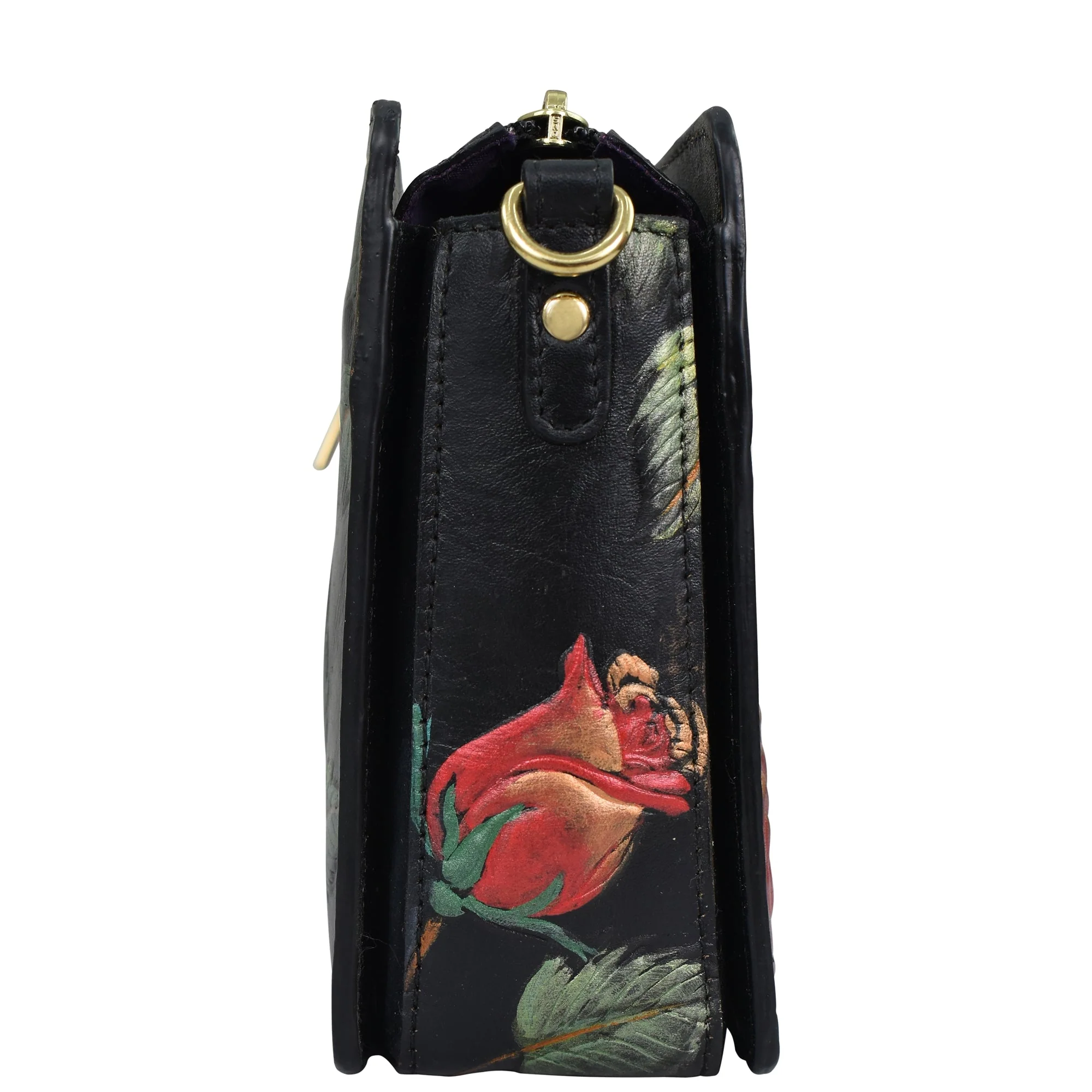 Hand Painted Embossed Triple Compartment Crossbody - Image 3