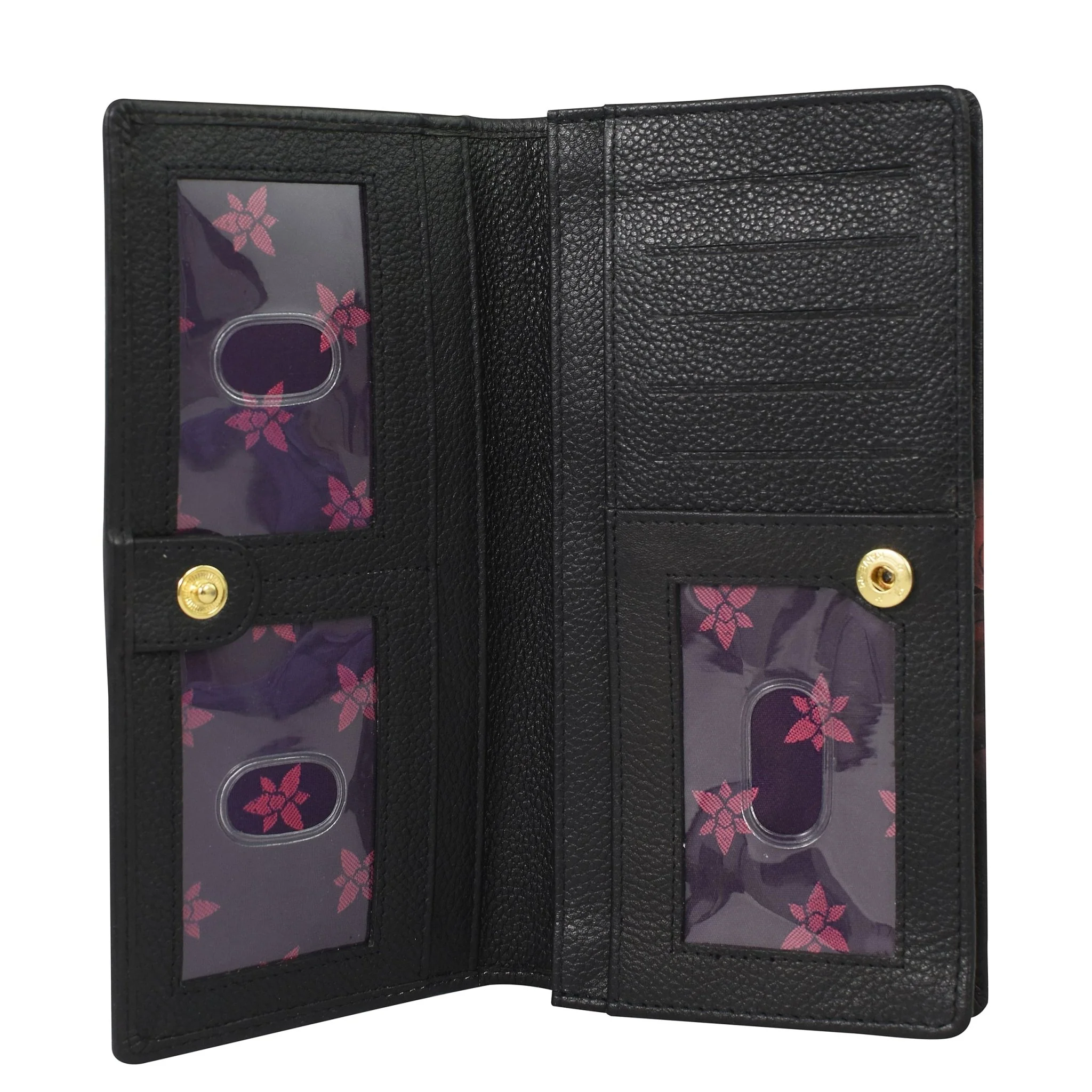 Hand Painted Leather Snap Clutch Wallet - Image 3