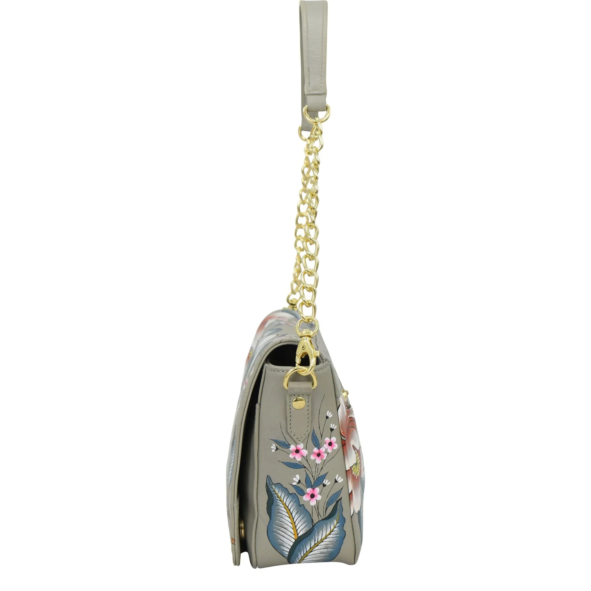 Hand Painted Magnetic Snap Flap Chain Bag - Image 3