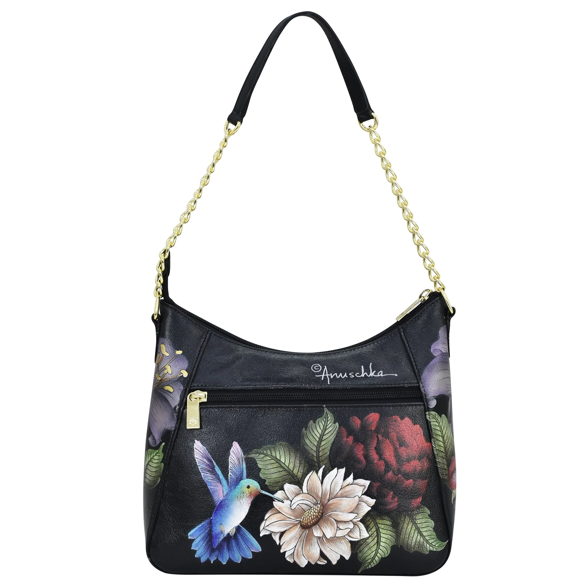 Hand-Painted Zip Top Hobo - Image 3