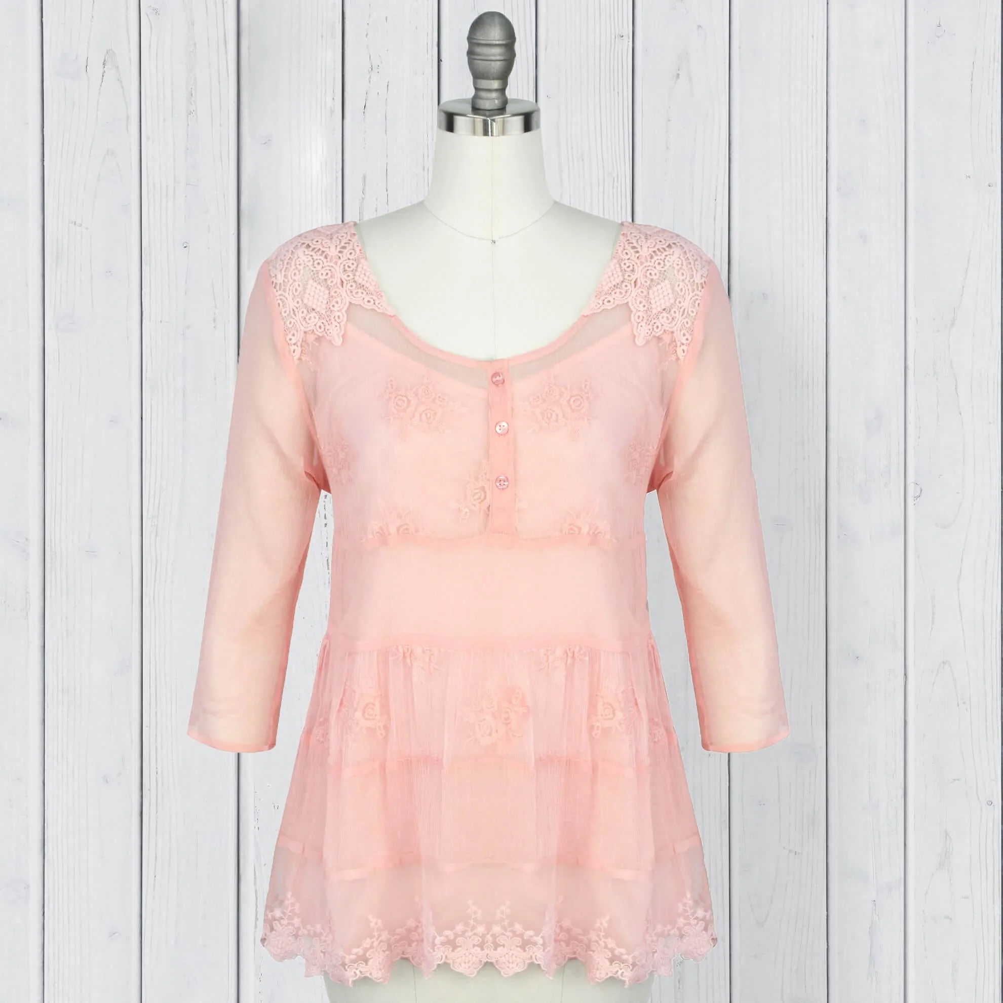 Embroidered Sheer Blouse - Image 4