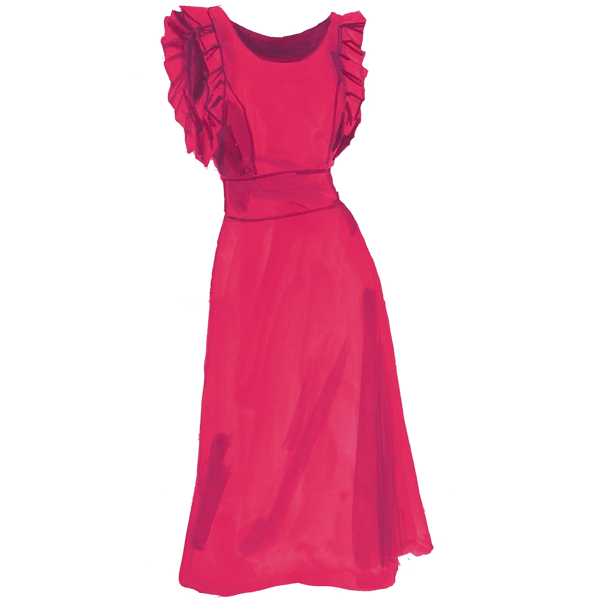 Flutter Sleeve Silk Dress - Image 4