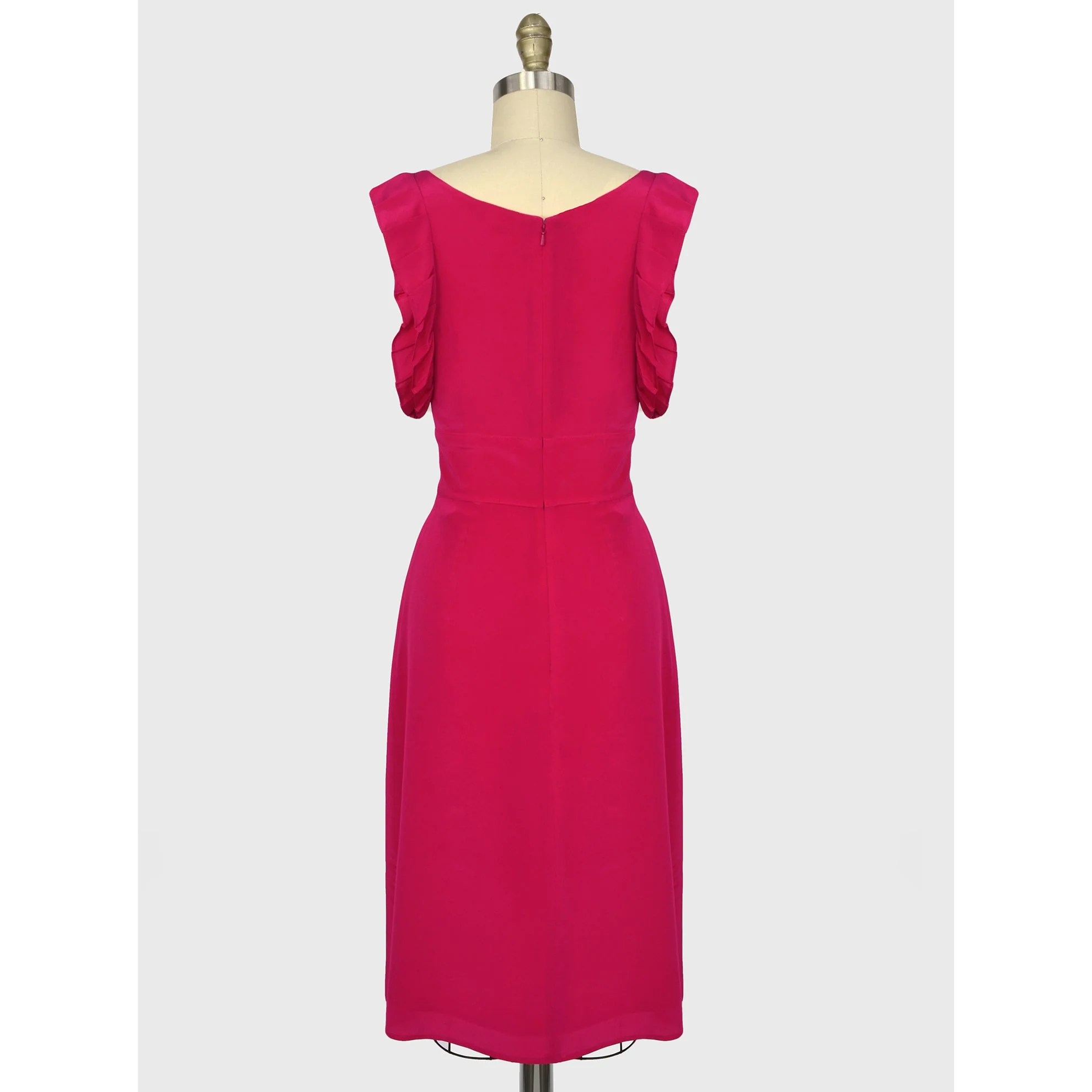 Flutter Sleeve Silk Dress - Image 6