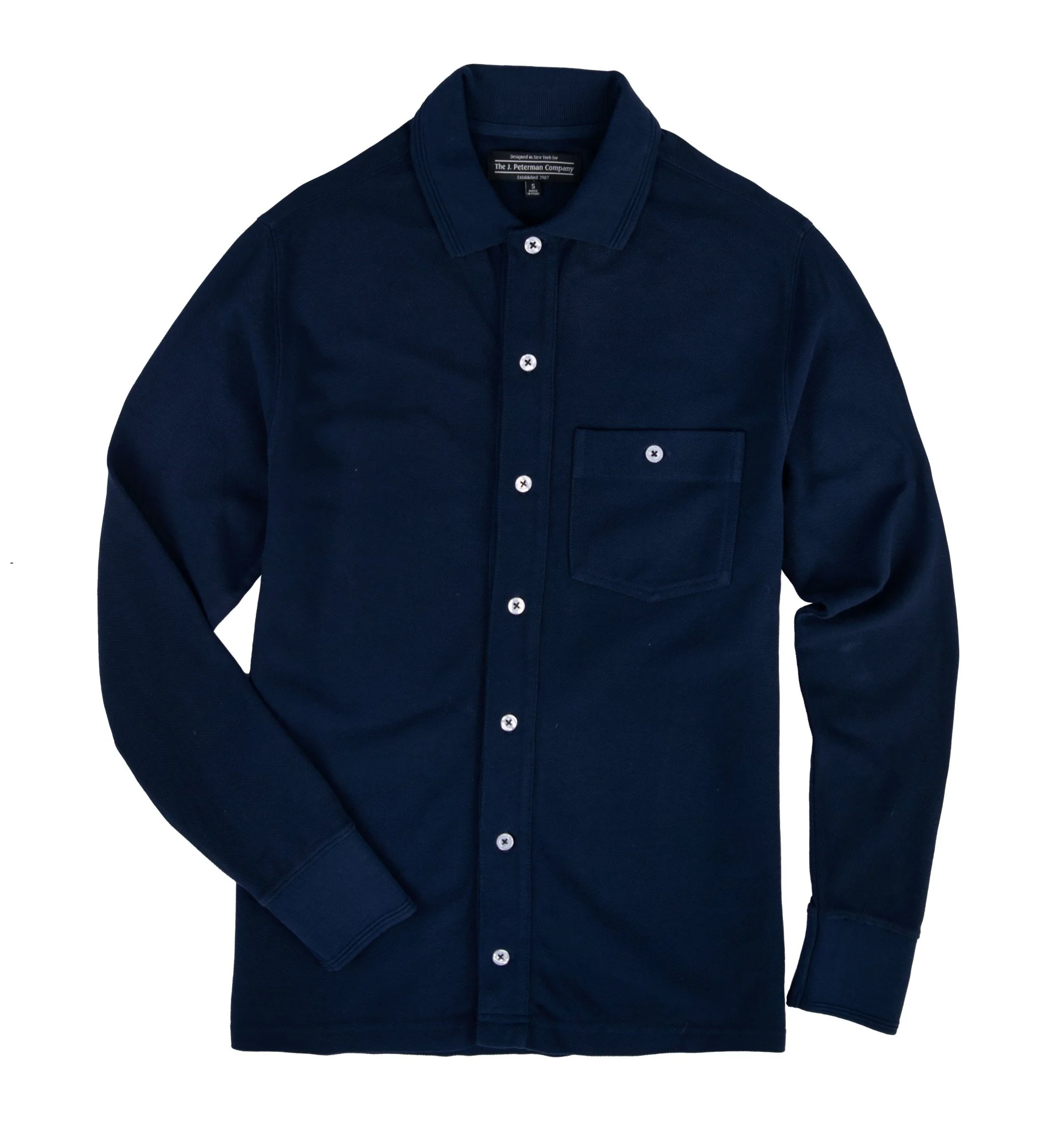 Long Sleeve Pique Polo Shirt - Image 4