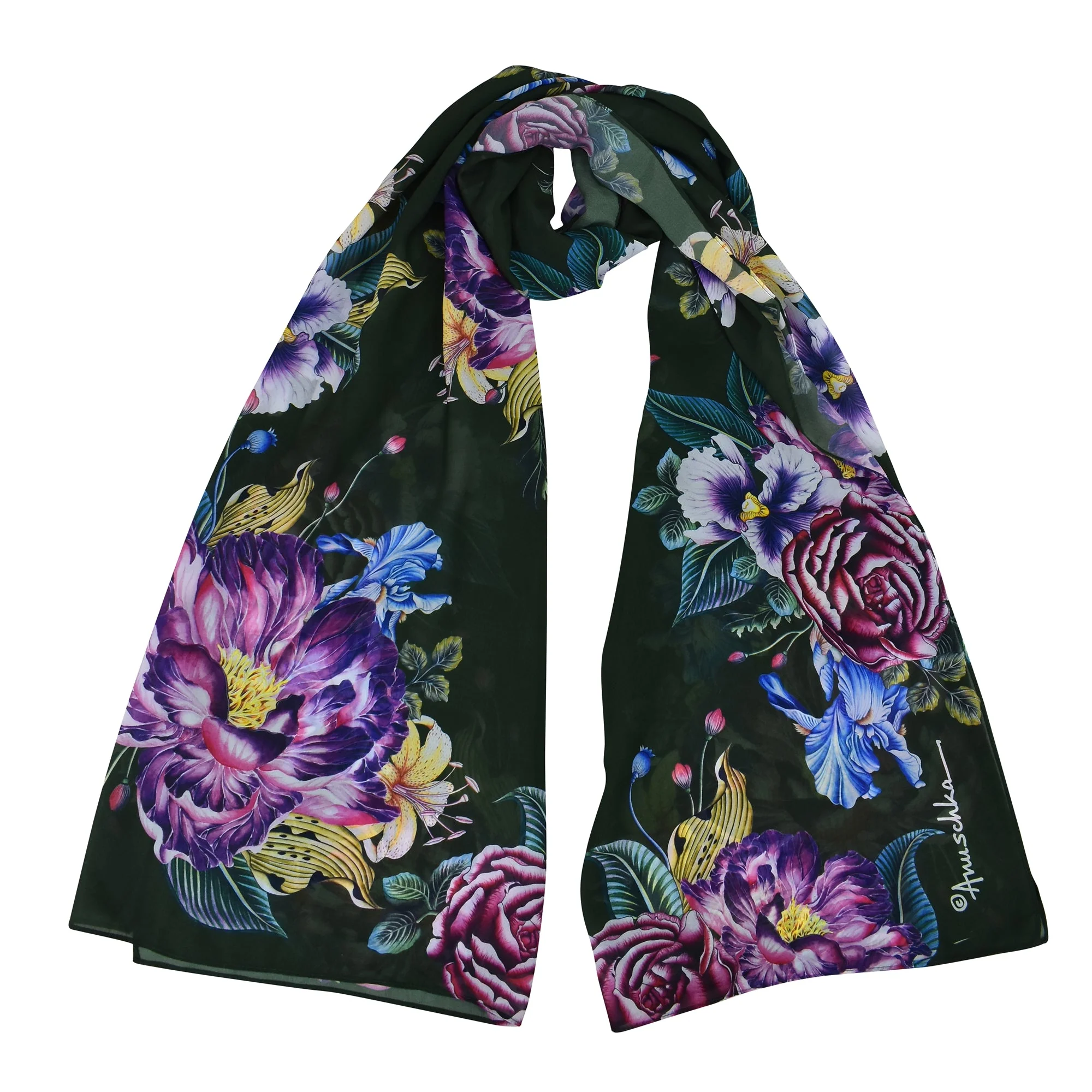 Printed Chiffon Scarf - Image 6