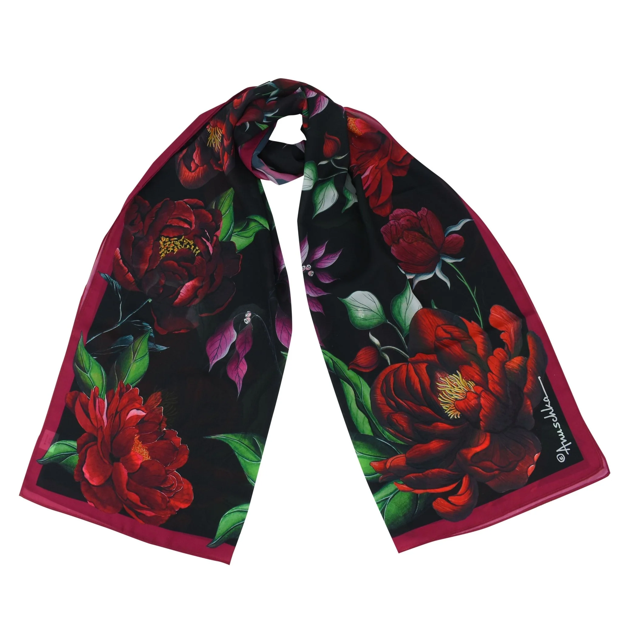 Printed Chiffon Scarf - Image 7